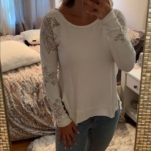 Free People White Long Sleeve